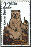  5-1/2 inch round embroidered WB patch Brown Bear